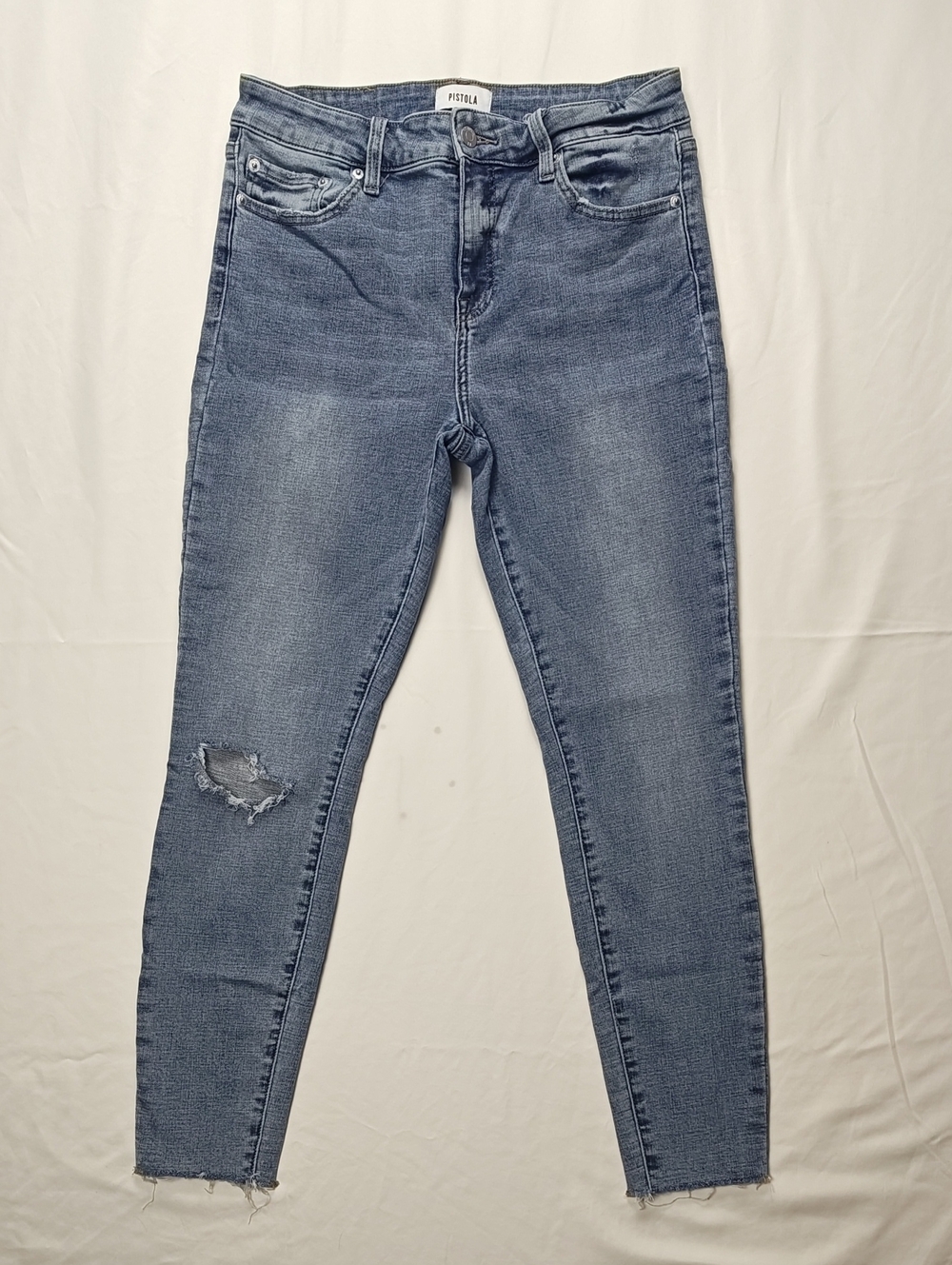 Pistola Mid-Rise Skinny Jeans in Faded Blue Denim Size 29